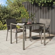 Bexter Glass Top Garden Dining Table Square In Grey