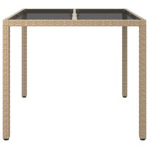 Bexter Glass Top Garden Dining Table Square In Beige