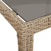 Bexter Glass Top Garden Dining Table Square In Beige