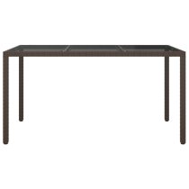 Bexter Glass Top Garden Dining Table Rectangular In Brown