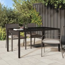 Bexter Glass Top Garden Dining Table Rectangular In Brown