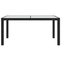 Bexter Glass Top Garden Dining Table Rectangular In Black White