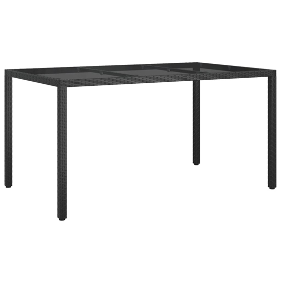 Bexter Glass Top Garden Dining Table Rectangular In Black