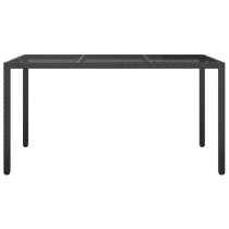 Bexter Glass Top Garden Dining Table Rectangular In Black