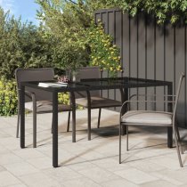 Bexter Glass Top Garden Dining Table Rectangular In Black