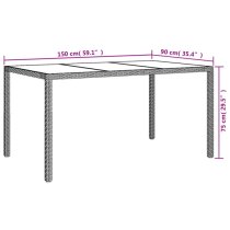 Bexter Glass Top Garden Dining Table Rectangular In Black