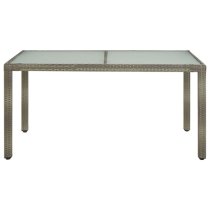 Bexter Glass Top Garden Dining Table Rectangular In Grey White