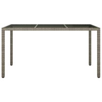 Bexter Glass Top Garden Dining Table Rectangular In Grey