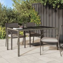 Bexter Glass Top Garden Dining Table Rectangular In Grey