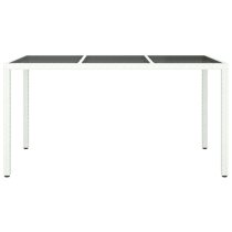 Bexter Glass Top Garden Dining Table Rectangular In White