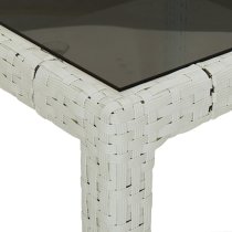 Bexter Glass Top Garden Dining Table Rectangular In White