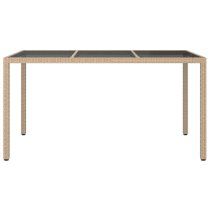 Bexter Glass Top Garden Dining Table Rectangular In Beige