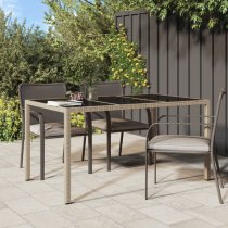 Bexter Glass Top Garden Dining Table Rectangular In Beige