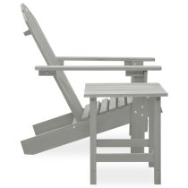 Adrius Solid Fir Wood Garden Chair With Table In Grey