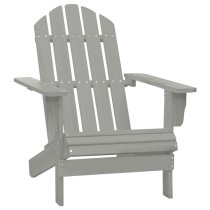 Adrius Solid Fir Wood Garden Chair With Table In Grey