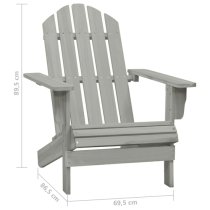 Adrius Solid Fir Wood Garden Chair With Table In Grey