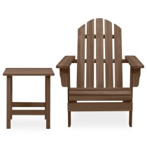 Adrius Solid Fir Wood Garden Chair With Table In Brown