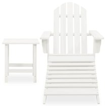 Adrius Garden Chair With Ottoman And Table In White