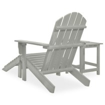 Adrius Garden Chair With Ottoman And Table In Grey