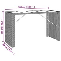 Elita Solid Wood 9 Piece Garden Bar Set In Black Poly Rattan