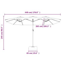 Fremont Double-Head Fabric Parasol In Sand White