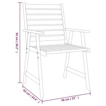 Galena Solid Wood 5 Piece Square Garden Dining Set In Acacia