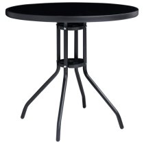 Pula Glass And Steel 5 Piece Bistro Set In Black And Anthracite