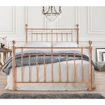 Aeron Metal Double Bed In Rose Gold