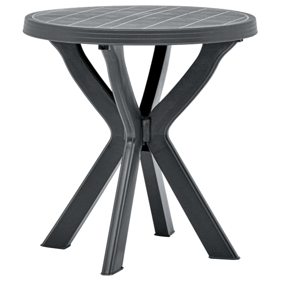 Turlock Round Plastic Bistro Table In Anthracite