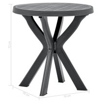 Turlock Round Plastic Bistro Table In Anthracite