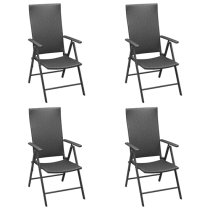 Sarnia Medium Aluminium 5 Piece Garden Dining Set In Black