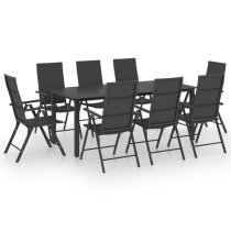 Sarnia Large Aluminium 9 Piece Garden Dining Set In Black