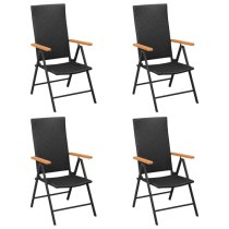 Sarnia Small Aluminium 5 Piece Dining Set In Black And Brown