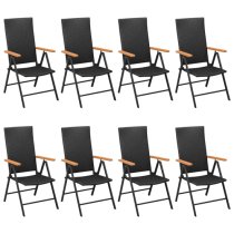 Sarnia Large Aluminium 9 Piece Dining Set In Black And Brown