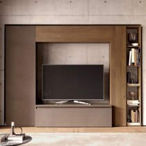 Cora Wooden Entertainment Unit In Bronze And Mercure