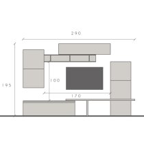 Ganix High Gloss Entertainment Unit In Clay White And Cadiz