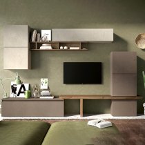 Ganix Wooden Entertainment Unit In Clay Bronze And Mercure