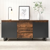 Sydney Large Sideboard With 2 Door 3 Drawer In Rustic Oak