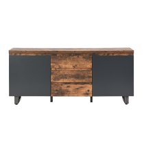 Sydney Large Sideboard With 2 Door 3 Drawer In Rustic Oak