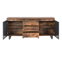 Sydney Large Sideboard With 2 Door 3 Drawer In Rustic Oak