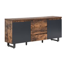 Sydney Large Sideboard With 2 Door 3 Drawer In Rustic Oak