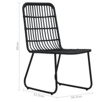 Laredo Small Rattan And Glass 5 Piece Dining Set In Black