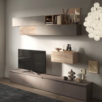 Pixie Wooden Entertainment Unit In Argilla And Bronze And Cadiz