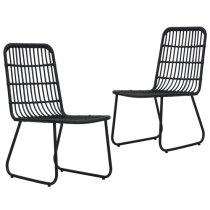 Quincy Small Rattan And Glass 3 Piece Dining Set In Black