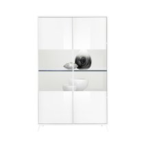 Cappy High Gloss Display Cabinet With 2 Doors In White And LED