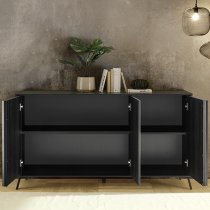 Cappy Wooden Sideboard With 3 Doors In Black Ash