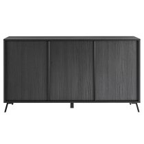 Cappy Wooden Sideboard With 3 Doors In Black Ash