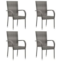 Harris Small Wooden Rattan 5 Piece Garden Dining Set In Grey