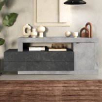 Fiora TV Stand With 1 Door 2 Drawers in Lead And Cement