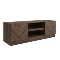 Cianna Wooden TV Stand With 2 Doors In Royal Walnut